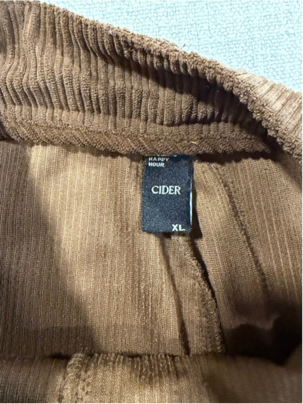 CIDER Brown Corduroy Overalls Women Wide Leg Jumpsuits Adjustable Straps XL - Picture 6 of 10